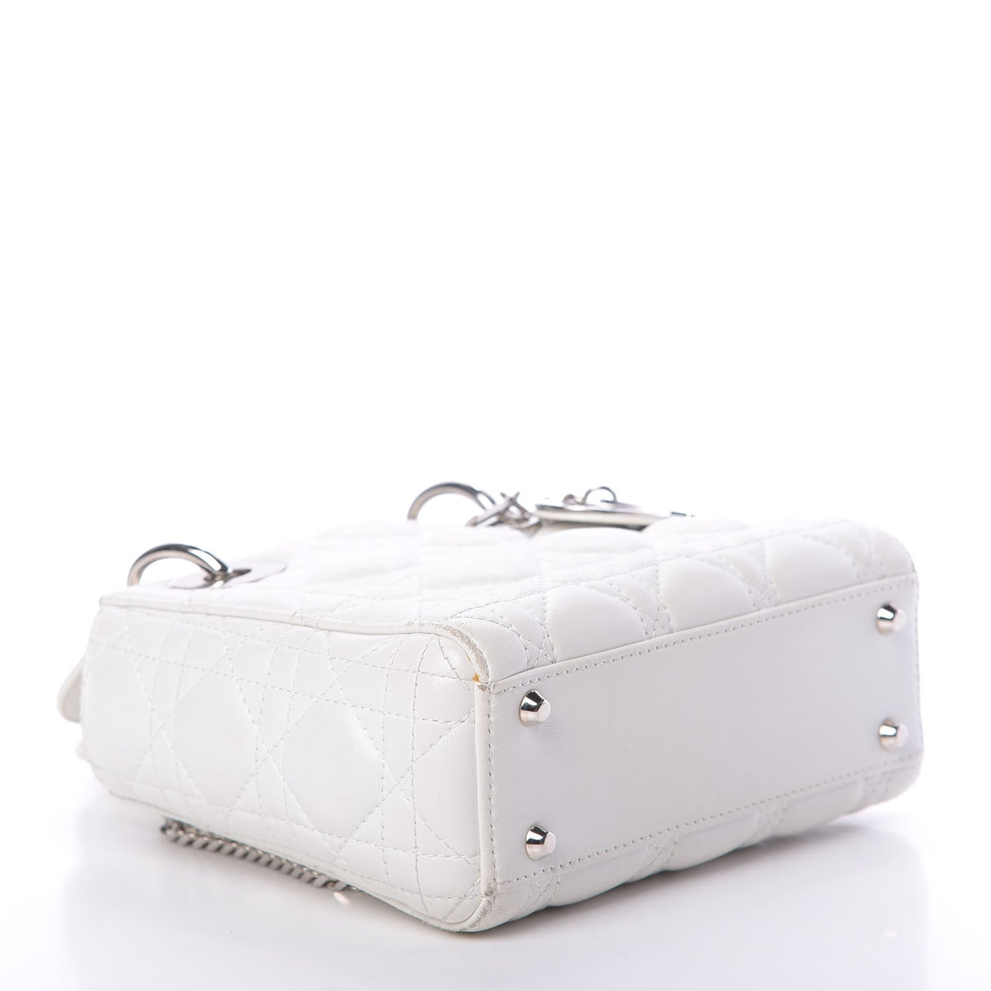 Lambskin Cannage Mini Lady Dior White