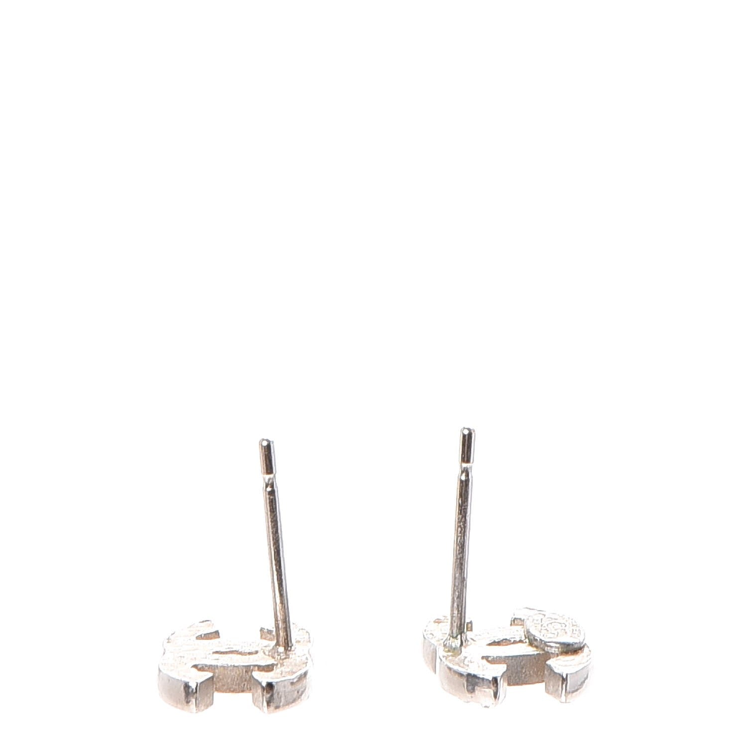 Chanel Crystal Mini Timeless CC Earrings Silver 3 of 7