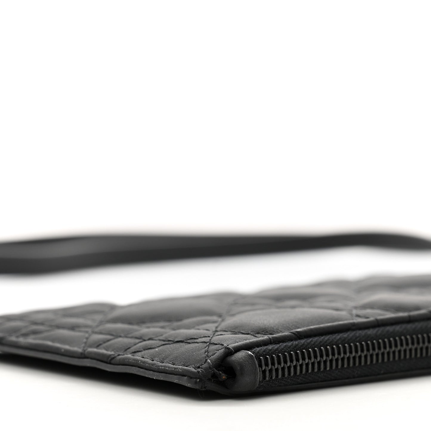 Ultra Matte Calfskin Lady Dior Long Wallet With Strap Black