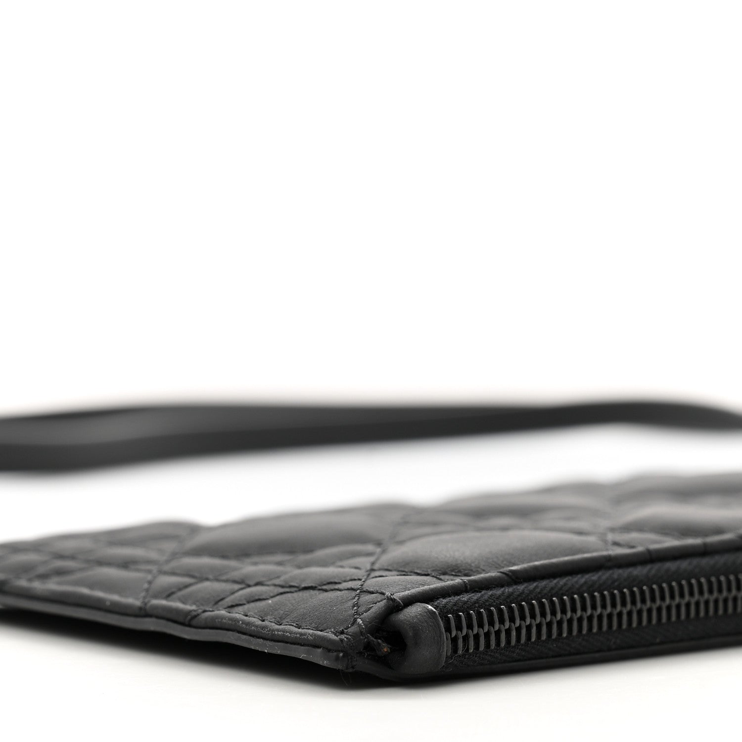 Christian Dior Ultra Matte Calfskin Lady Dior Long Wallet With Strap Black 11 of 12