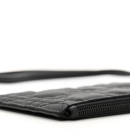 Christian Dior Ultra Matte Calfskin Lady Dior Long Wallet With Strap Black 11 of 12