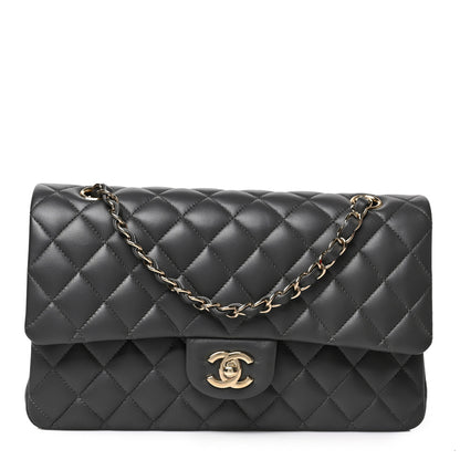 Chanel Lambskin Quilted Medium Double Flap Dark Grey 1 of 9