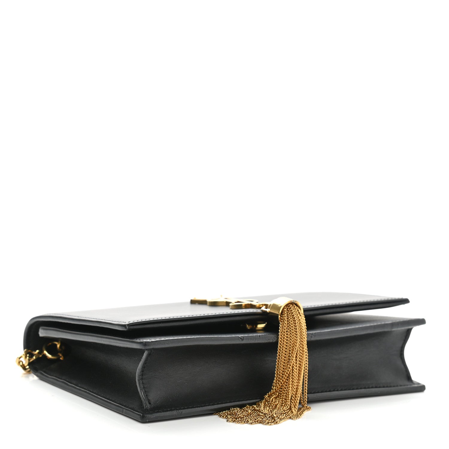 Saint Laurent Smooth Calfskin Classic Monogram Kate Tassel Chain Wallet Black 4 of 10