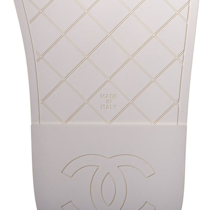Chanel Lambskin Quilted CC Mules Sandals 36 Ivory 9 of 12