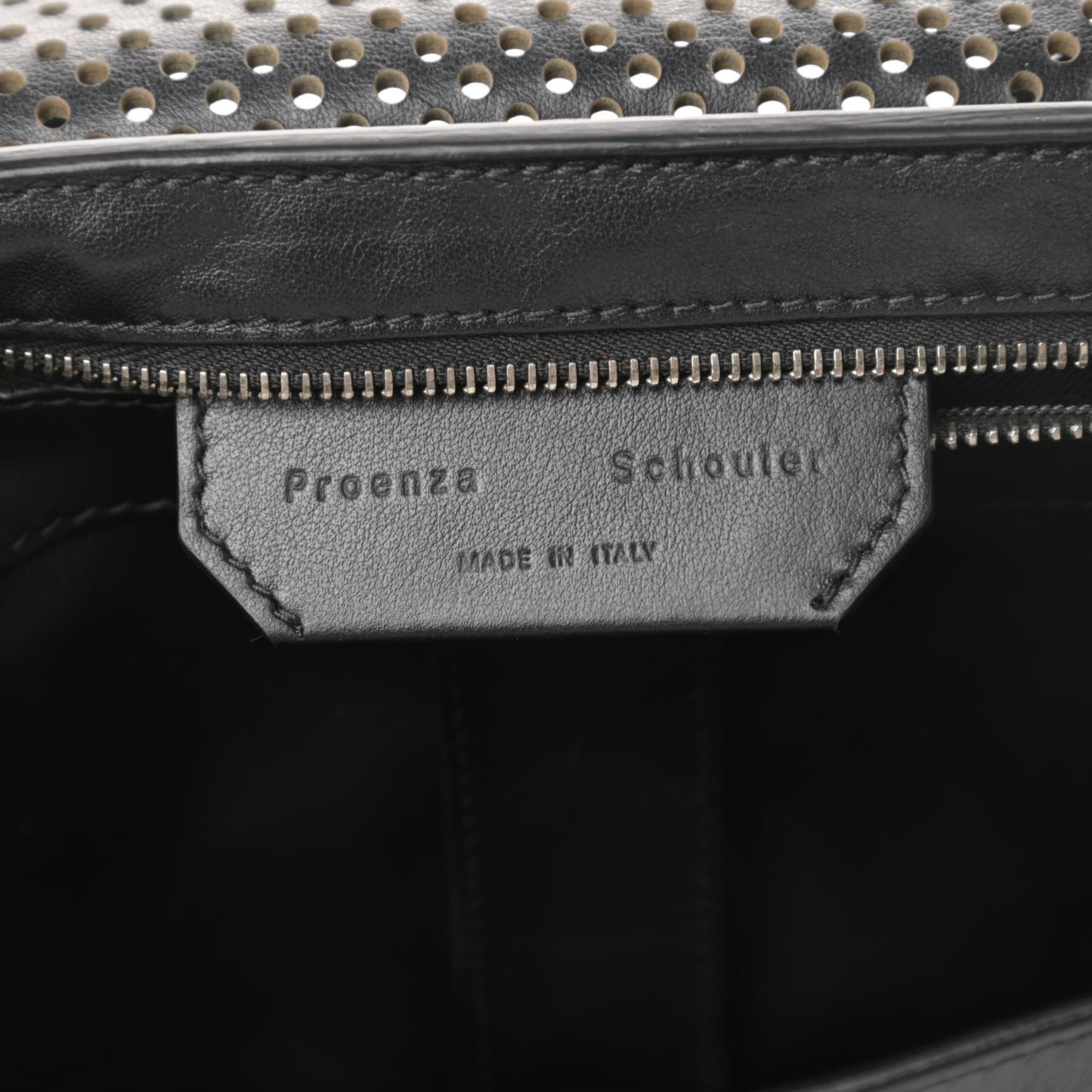 Lambskin Perforated Medium PS1 Satchel Black