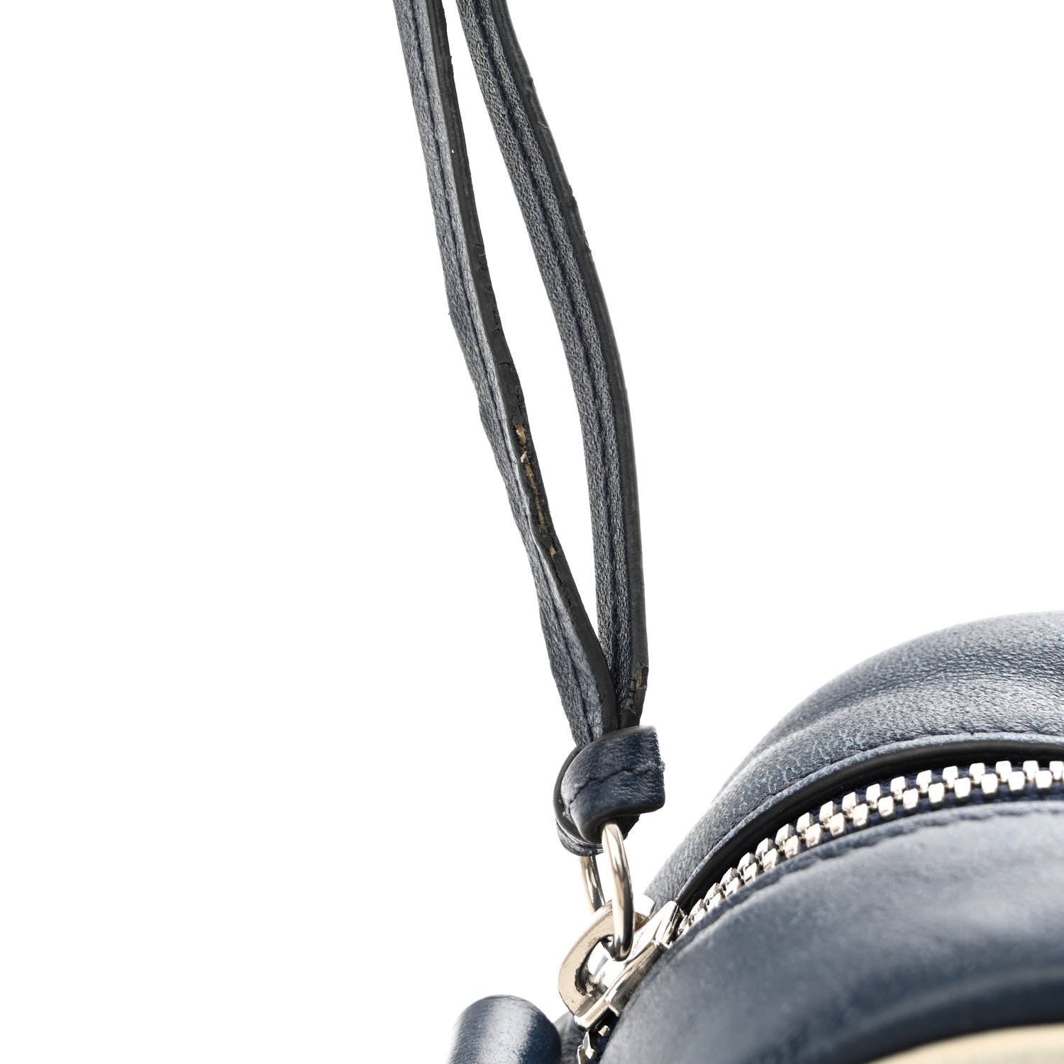 Gucci Vintage Effect Calfskin Matelasse Diagonal Small Torchon GG Marmont Chain Shoulder Bag Blue Agata Mystic White 16 of 17