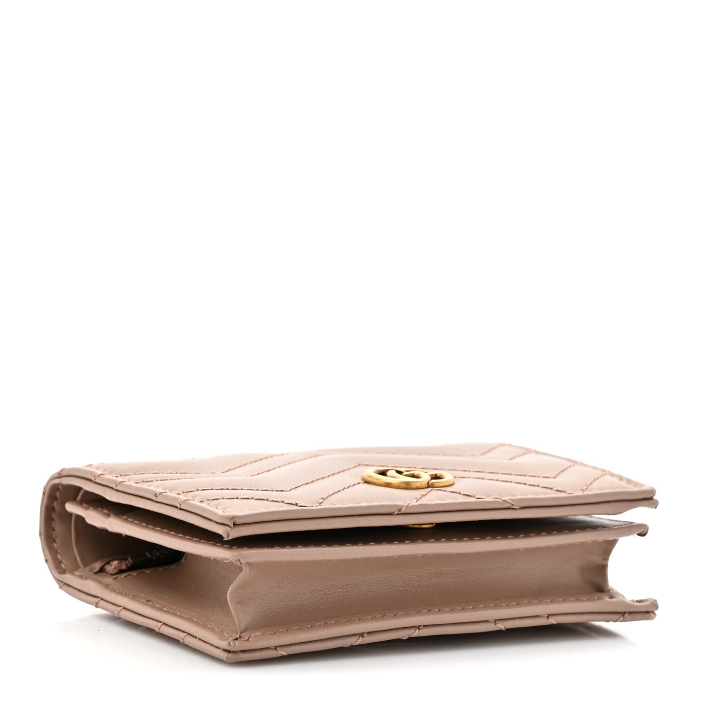 Calfskin Matelasse GG Marmont Card Case Wallet Porcelain Rose