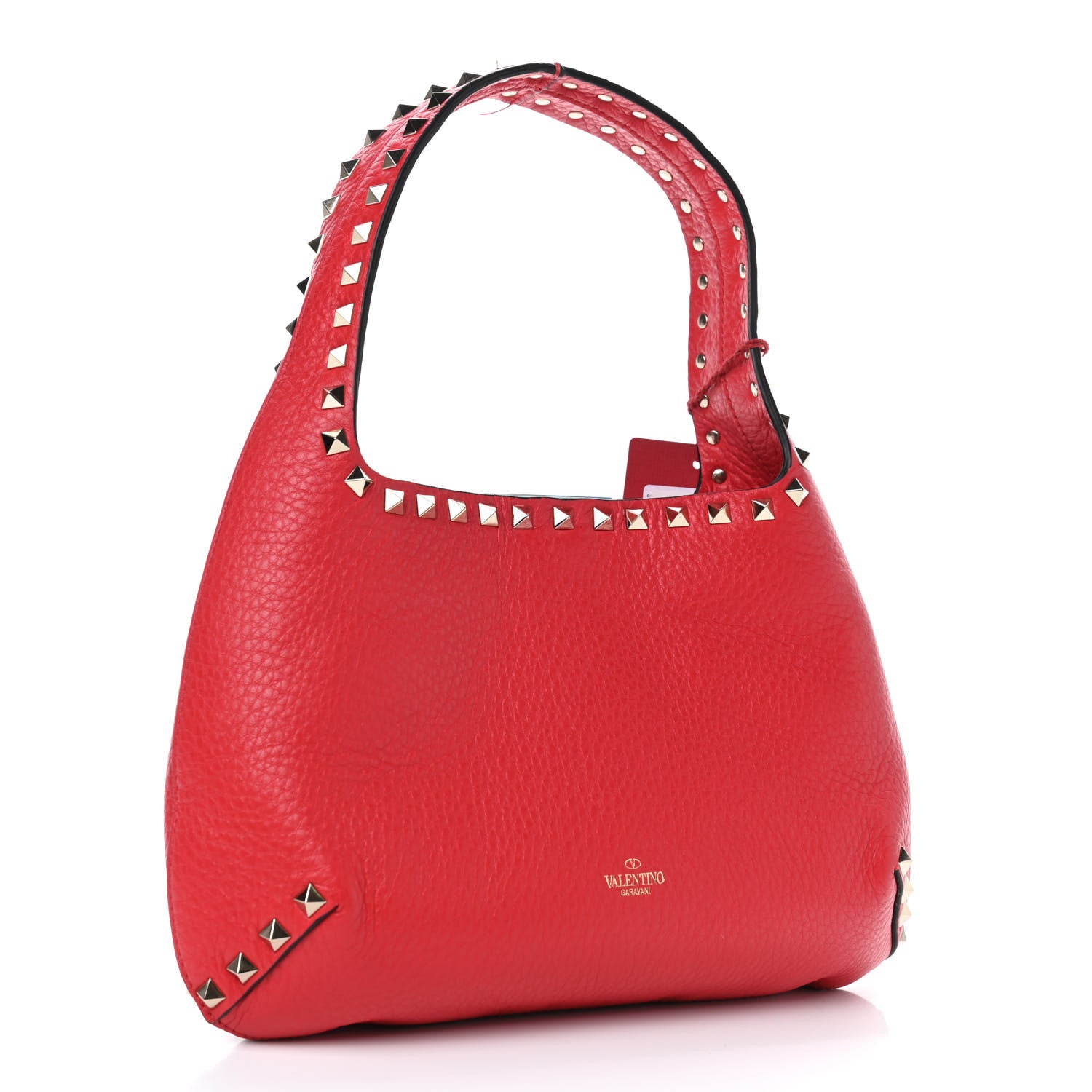 Valentino Garavani Calfskin Small Rockstud Handbag Rouge Pur 2 of 4