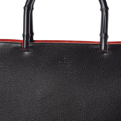 Gucci Calfskin Bamboo Handle Tote Black 10 of 10