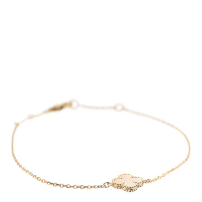 Van Cleef & Arpels 18K Yellow Gold Mother of Pearl Sweet Alhambra Bracelet 1 of 8
