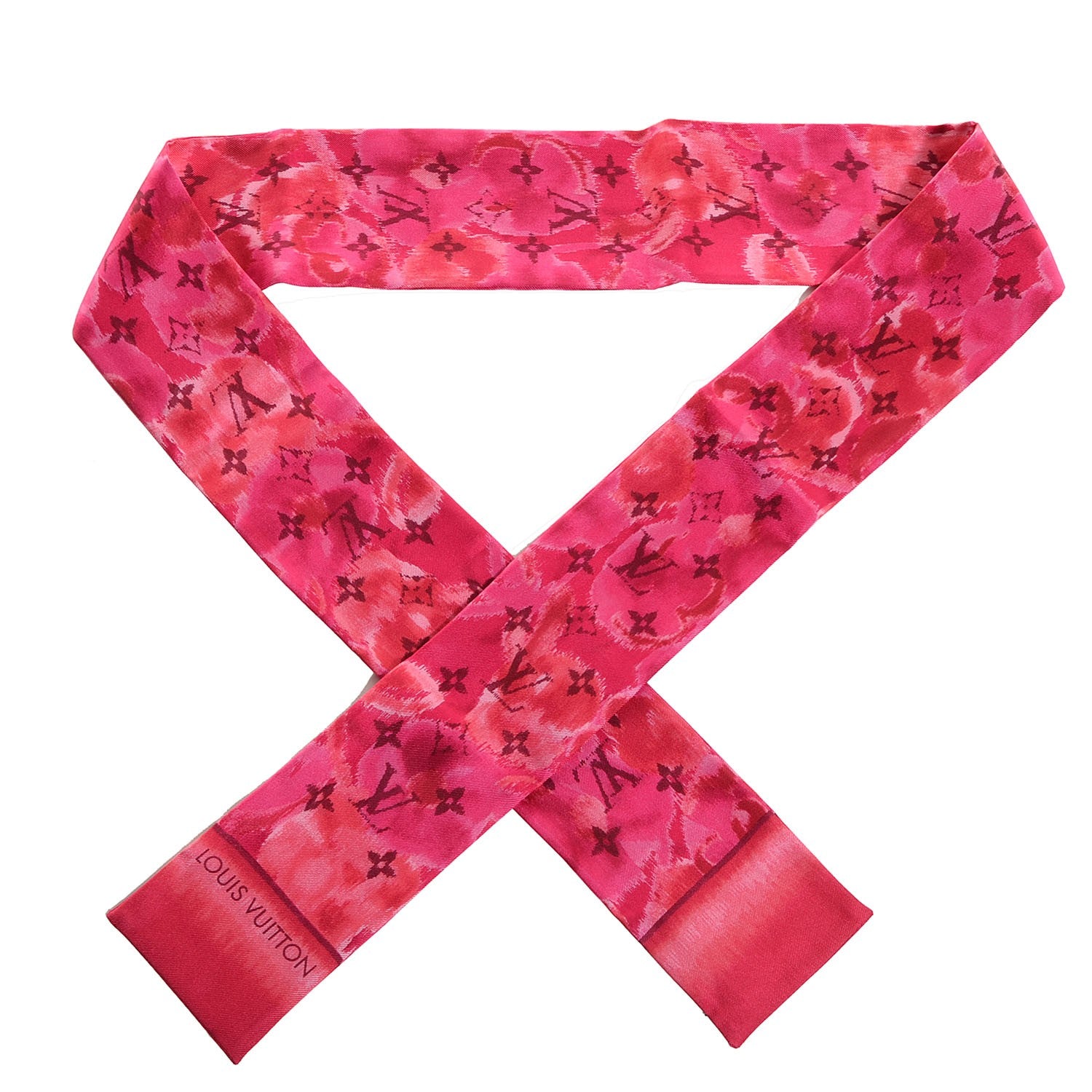 Louis Vuitton Silk Monogram Ikat Summer Bandeau Rose Indien 1 of 5