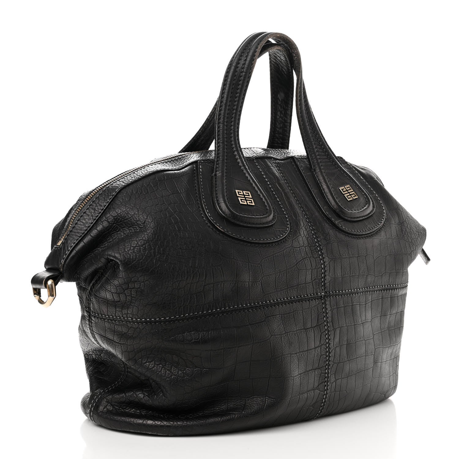 Givenchy Calfskin Crocodile Embossed Medium Nightingale Black 3 of 13