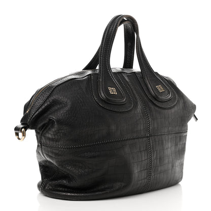 Givenchy Calfskin Crocodile Embossed Medium Nightingale Black 3 of 13