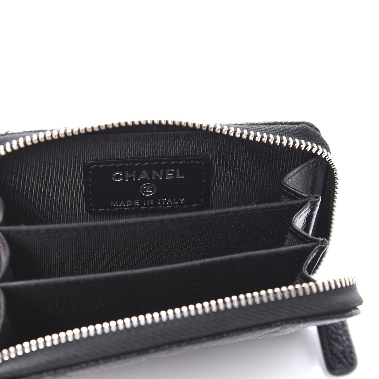 Caviar Quilted Incognito Zip Coin Purse Black
