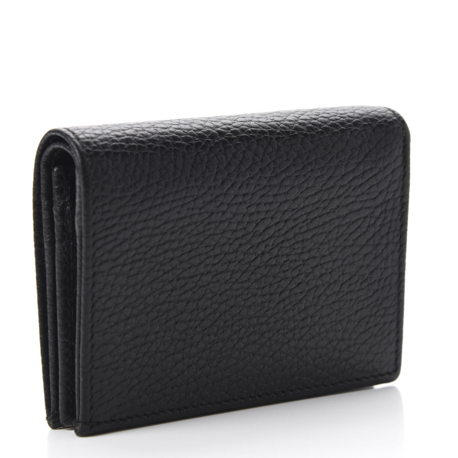 Gucci Pebbled Calfskin Butterfly Card Case Black 3 of 8