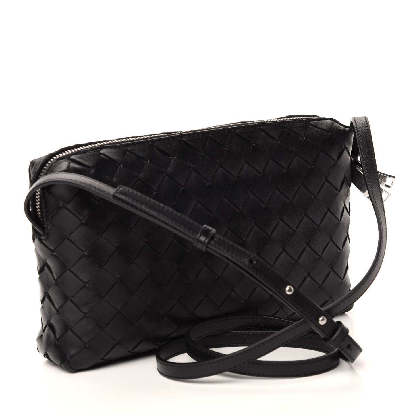 Nappa Intrecciato Crossbody Black