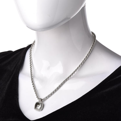 David Yurman Sterling Silver Diamond Prasiolite 11mm Albion Wheat Chain Pendant Necklace 2 of 6
