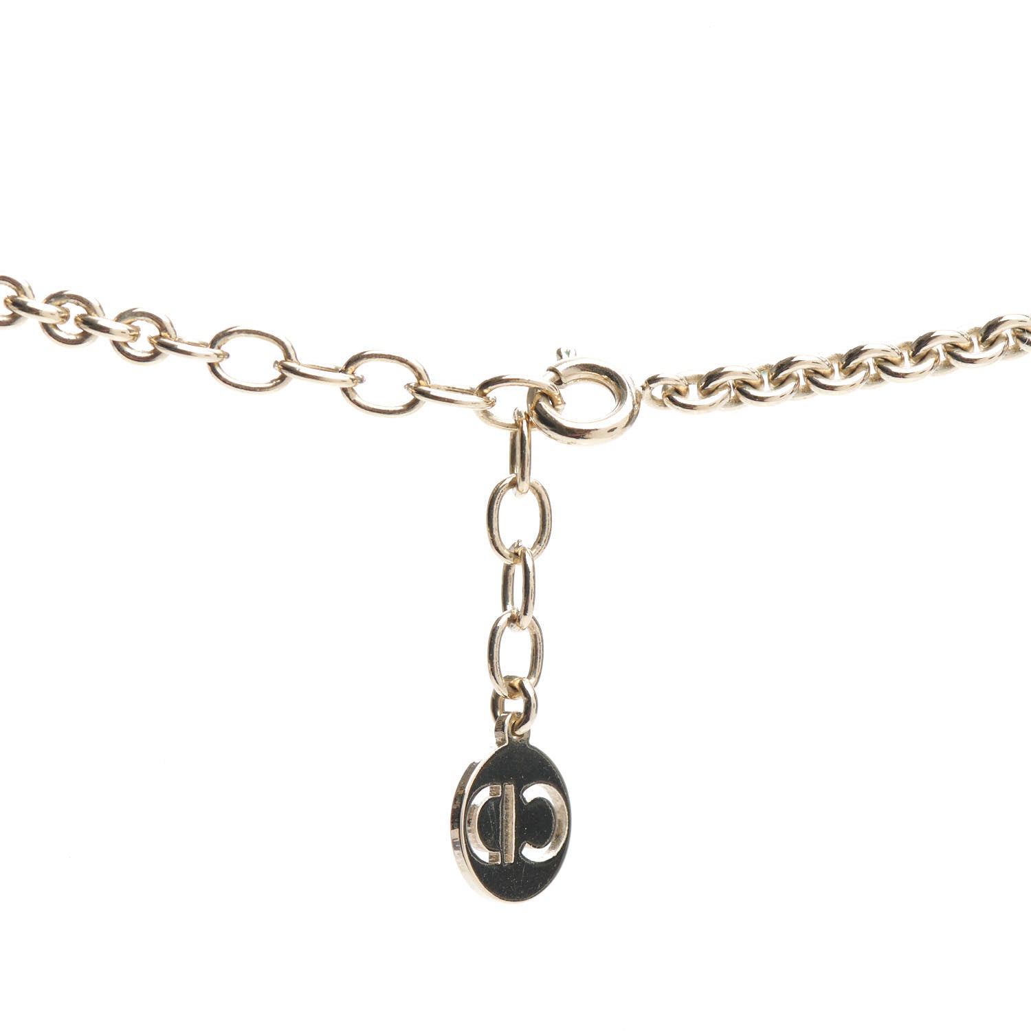 Christian Dior Metal Logo Necklace Gold 4 of 4