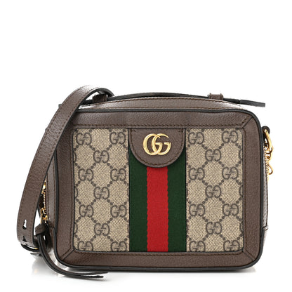 Gucci GG Supreme Monogram Mini Ophidia Top Handle Shoulder Bag Brown 1 of 11