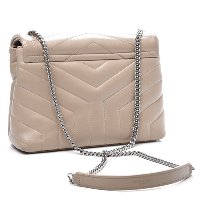 Saint Laurent Calfskin Y Quilted Monogram Small Loulou Chain Satchel Dark Beige 2 of 14