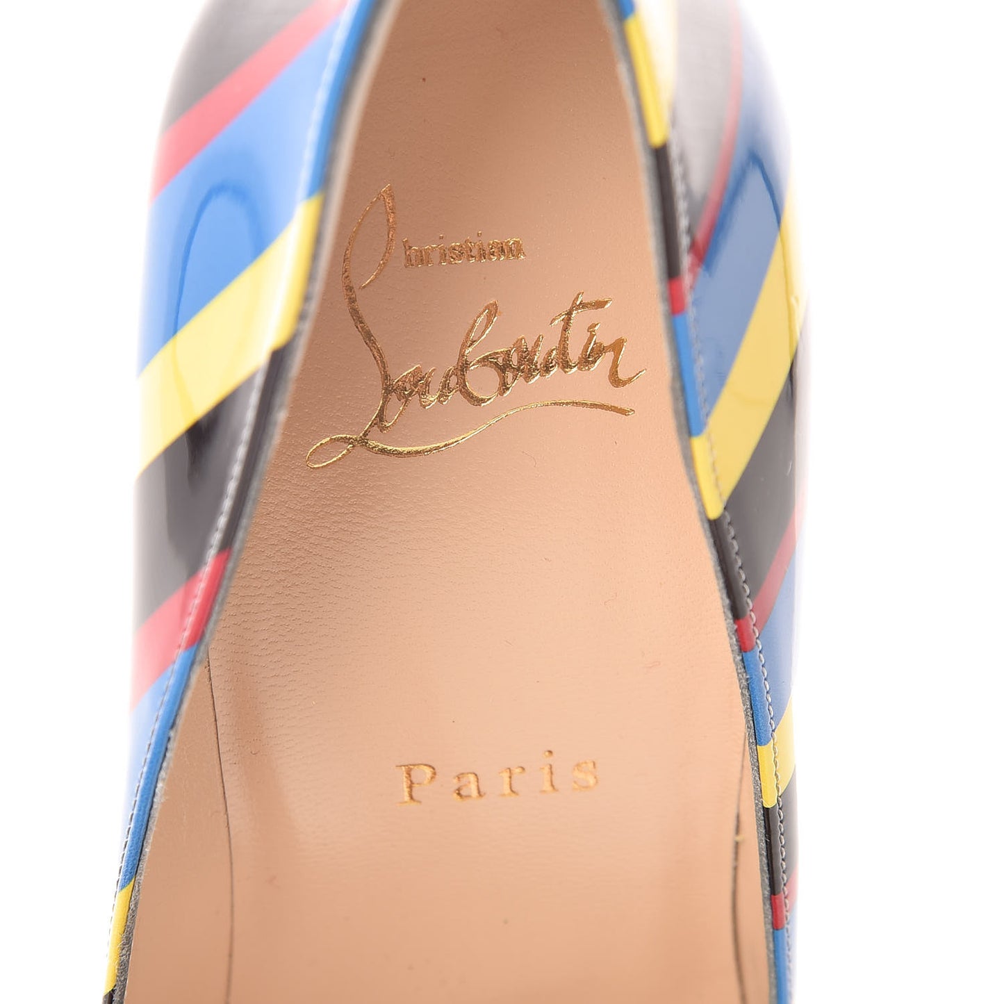 Patent Airstripe Pigalle Follies 100 Pumps 39.5 Multi