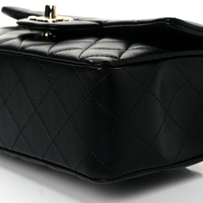 Chanel Lambskin Quilted Mini Rectangular Flap Black 9 of 10