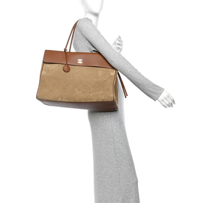 Chanel Grained Calfskin Suede Large Urban Essentials Shopping Bag Dark Beige Camel 2 of 11