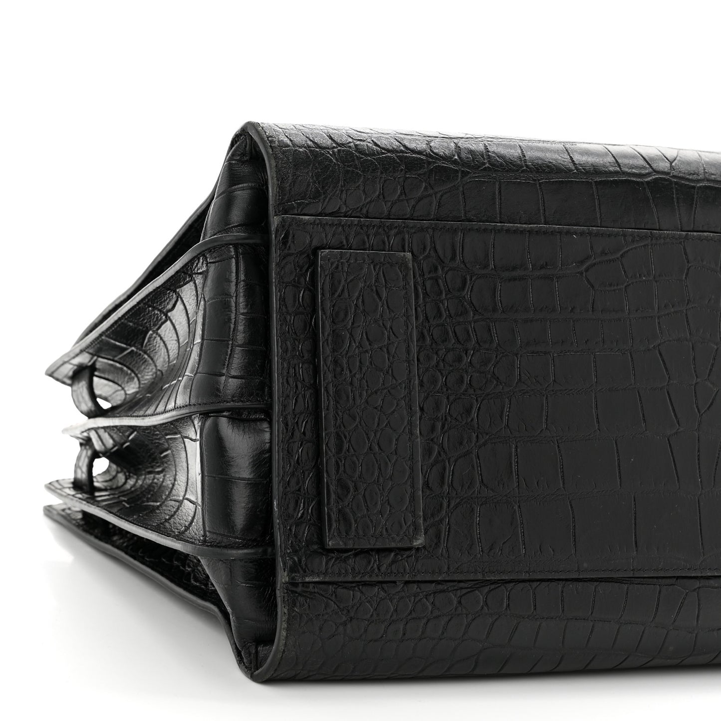 Calfskin Crocodile Embossed Medium Supple Sac de Jour Black