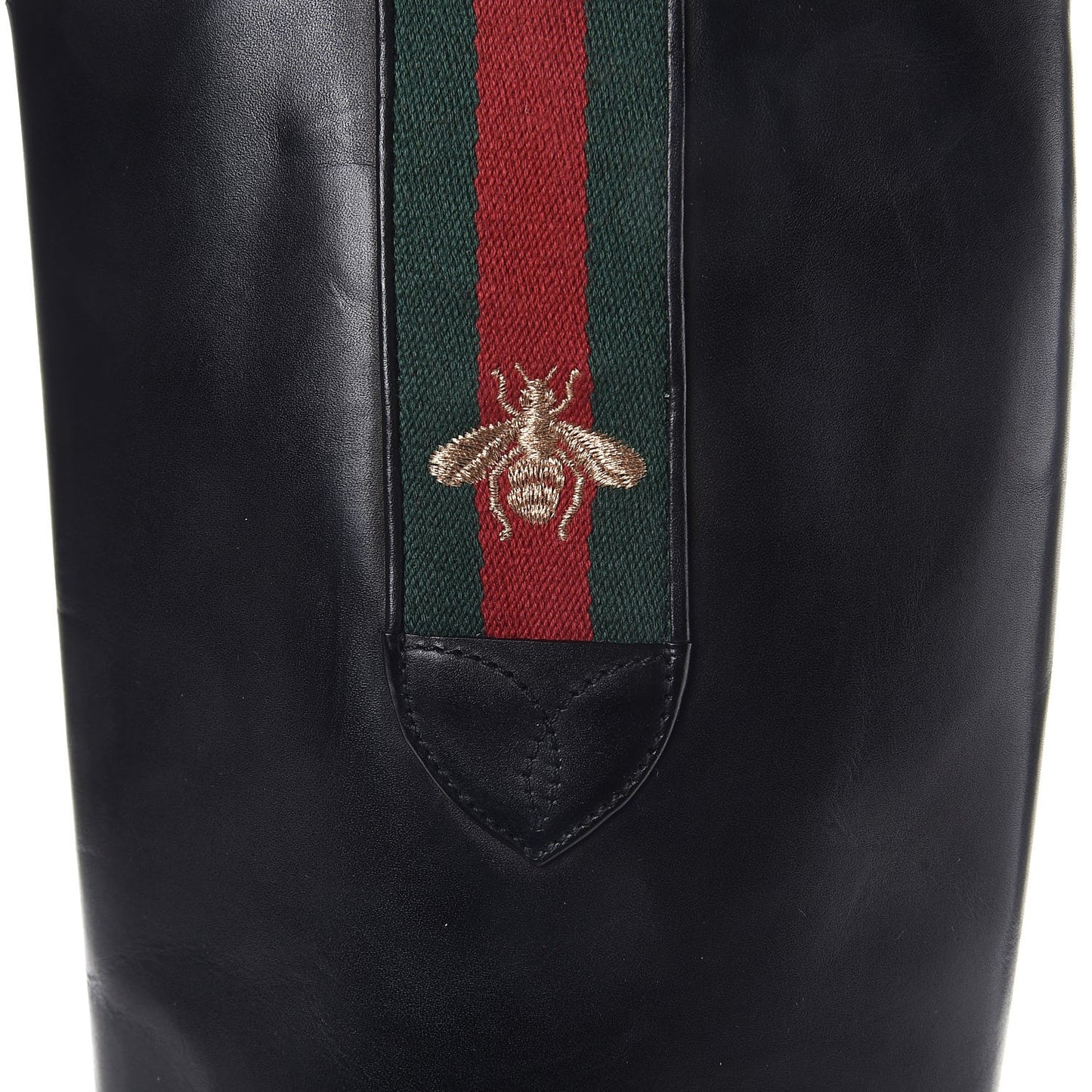 Calfskin Web Bee Tall Riding Boots 37.5 Black