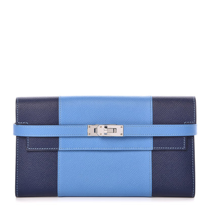Hermes Epsom Kelly Longue Flag Wallet Bleu Paradis Bleu Saphir 1 of 8
