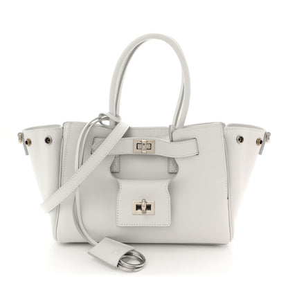 Balenciaga Smooth Calfskin Mini Bel Air Carry All Bag White 1 of 10