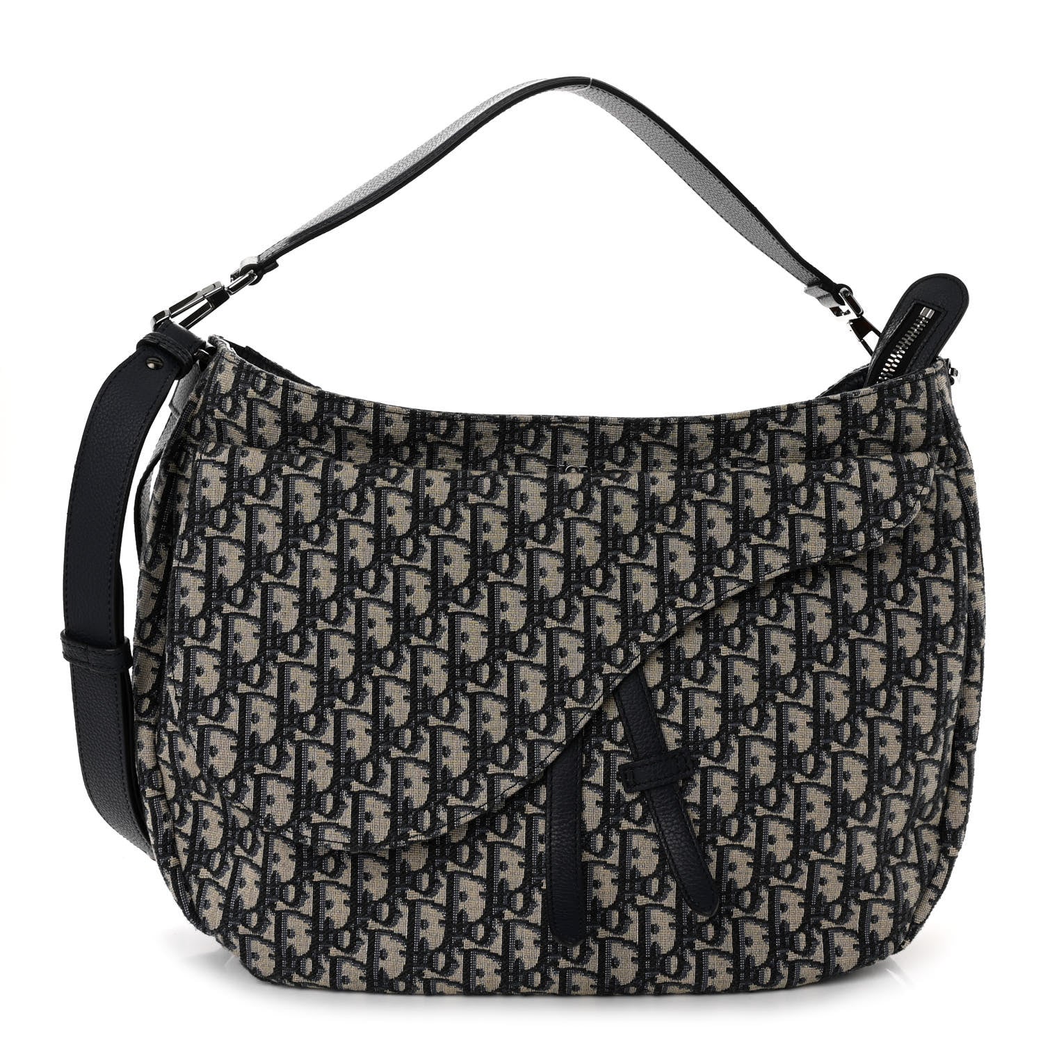 Christian Dior Oblique Soft Saddle Bag Beige Blue 1 of 9