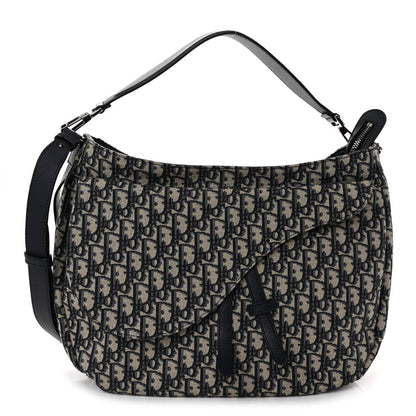 Christian Dior Oblique Soft Saddle Bag Beige Blue 1 of 9