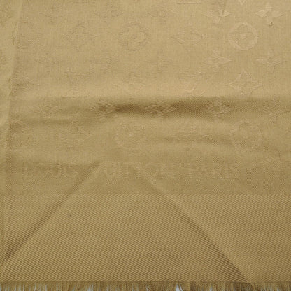 Louis Vuitton Wool Silk Monogram Shawl Caramel 3 of 6