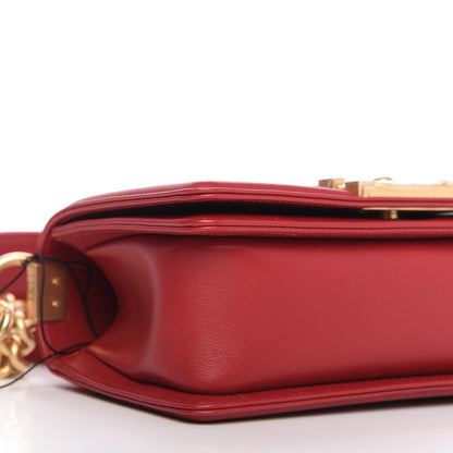 Chanel Calfskin Quilted Small Boy Logo Top Handle Flap Red 6 of 11