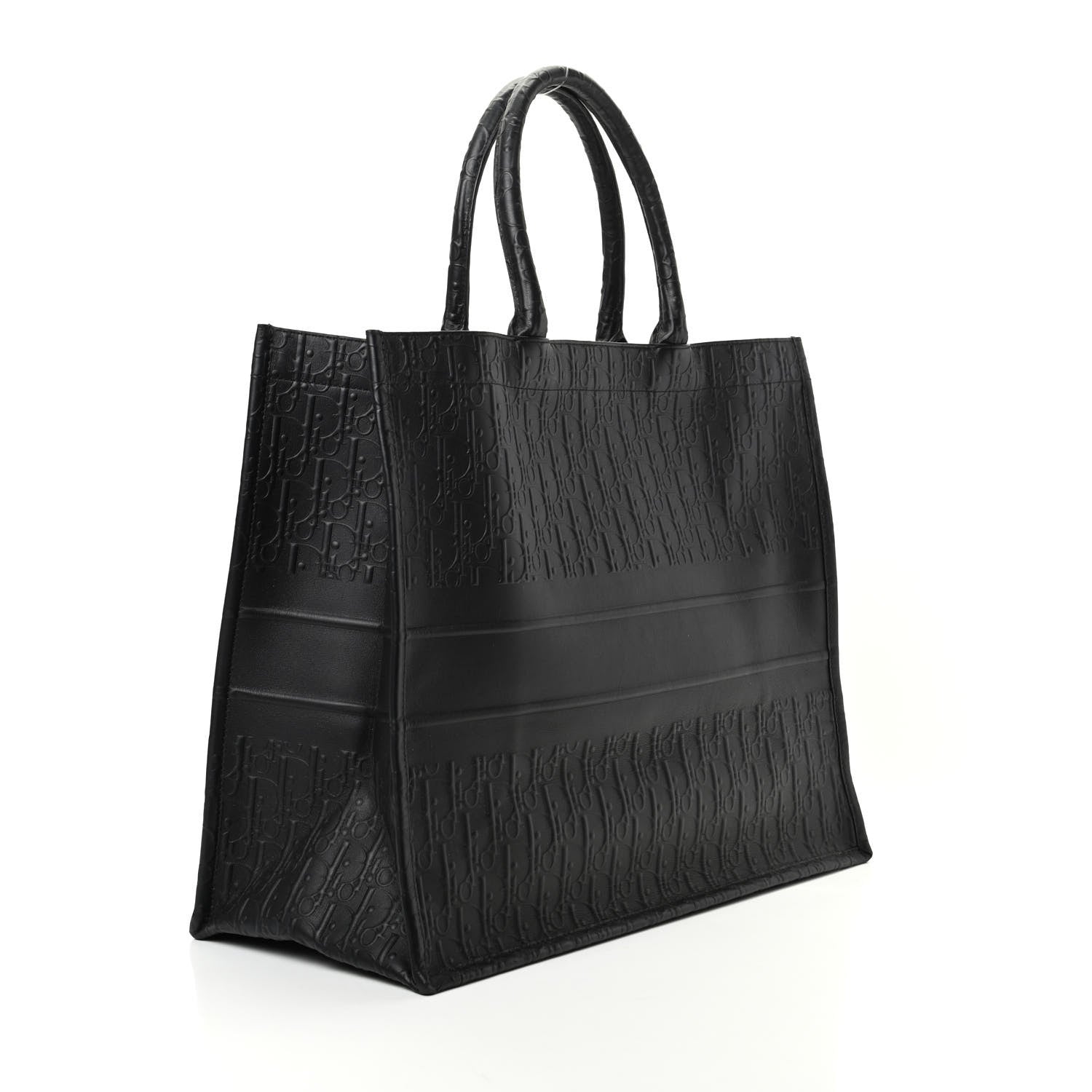 Christian Dior Oblique Calfskin Embossed Book Tote Black 3 of 9