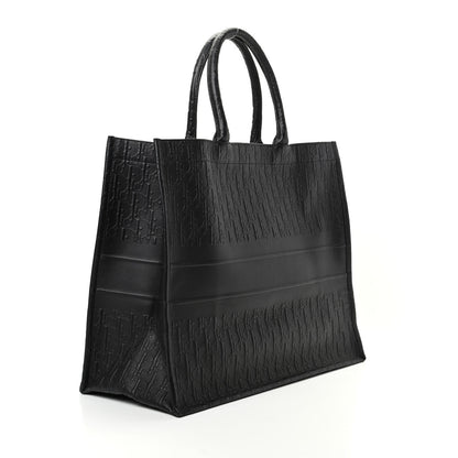 Christian Dior Oblique Calfskin Embossed Book Tote Black 3 of 9