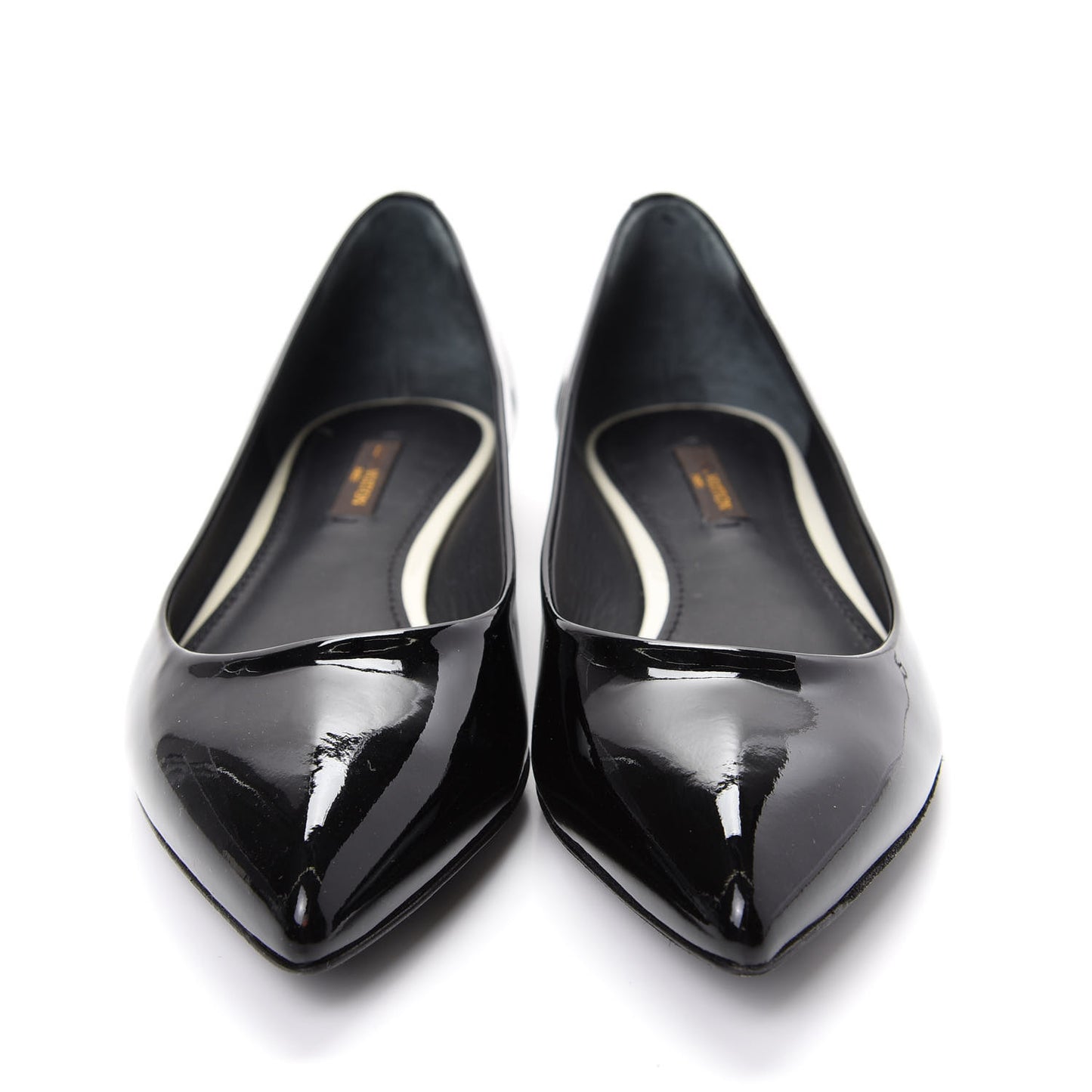 Patent Calfskin Eyeline Ballerina Flats 38 Black