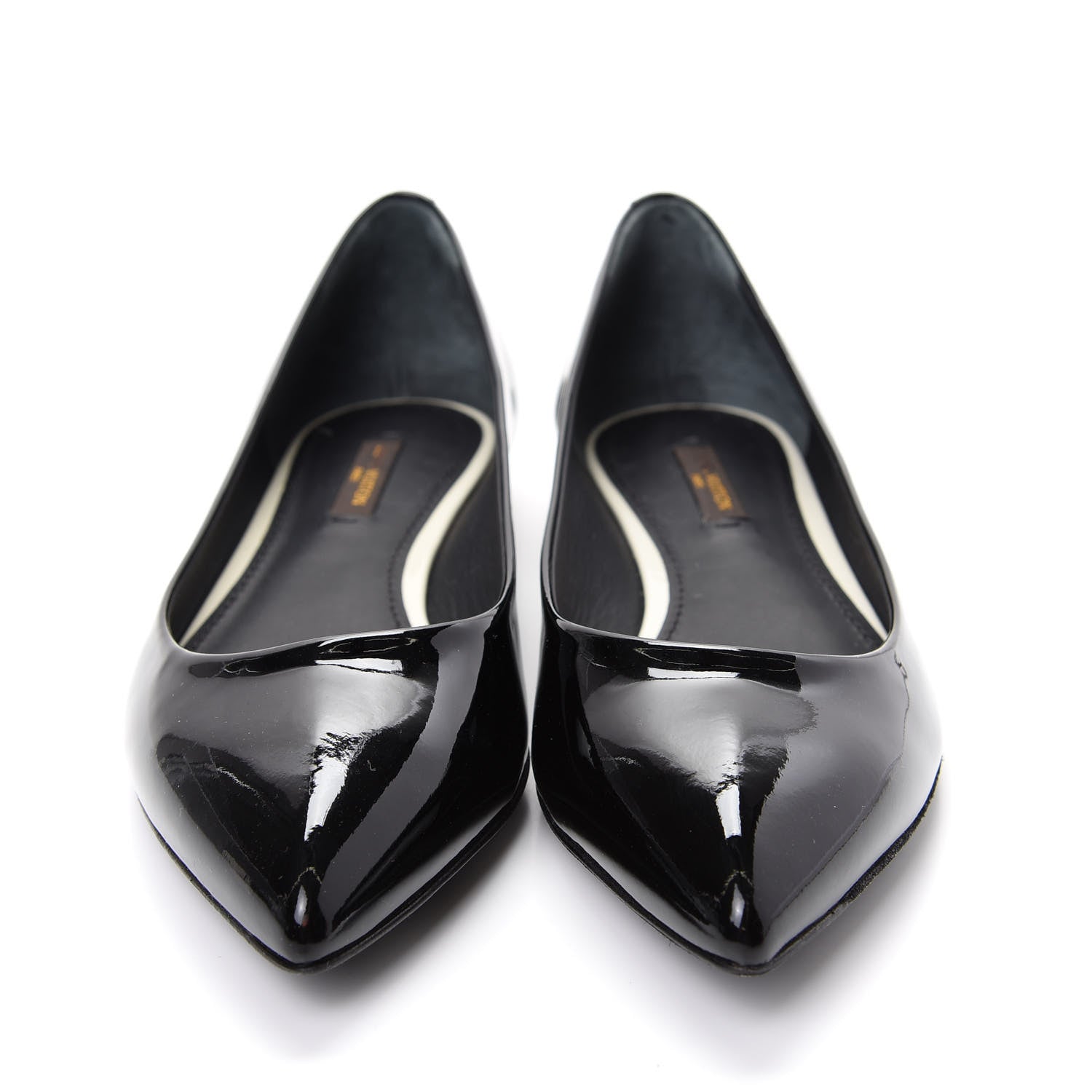 Louis Vuitton Patent Calfskin Eyeline Ballerina Flats 38 Black 2 of 10