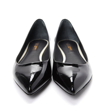 Louis Vuitton Patent Calfskin Eyeline Ballerina Flats 38 Black 2 of 10