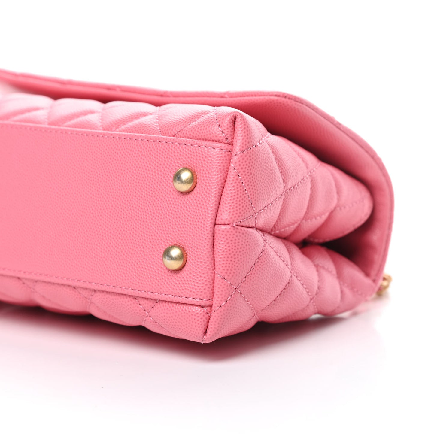 Caviar Quilted Mini Coco Handle Flap Dark Pink