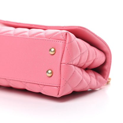 Chanel Caviar Quilted Mini Coco Handle Flap Dark Pink 10 of 11