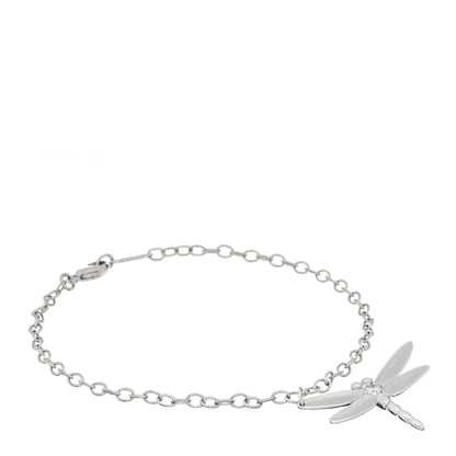 Tiffany 18K White Gold Diamond Dragonfly Charm Bracelet 1 of 4