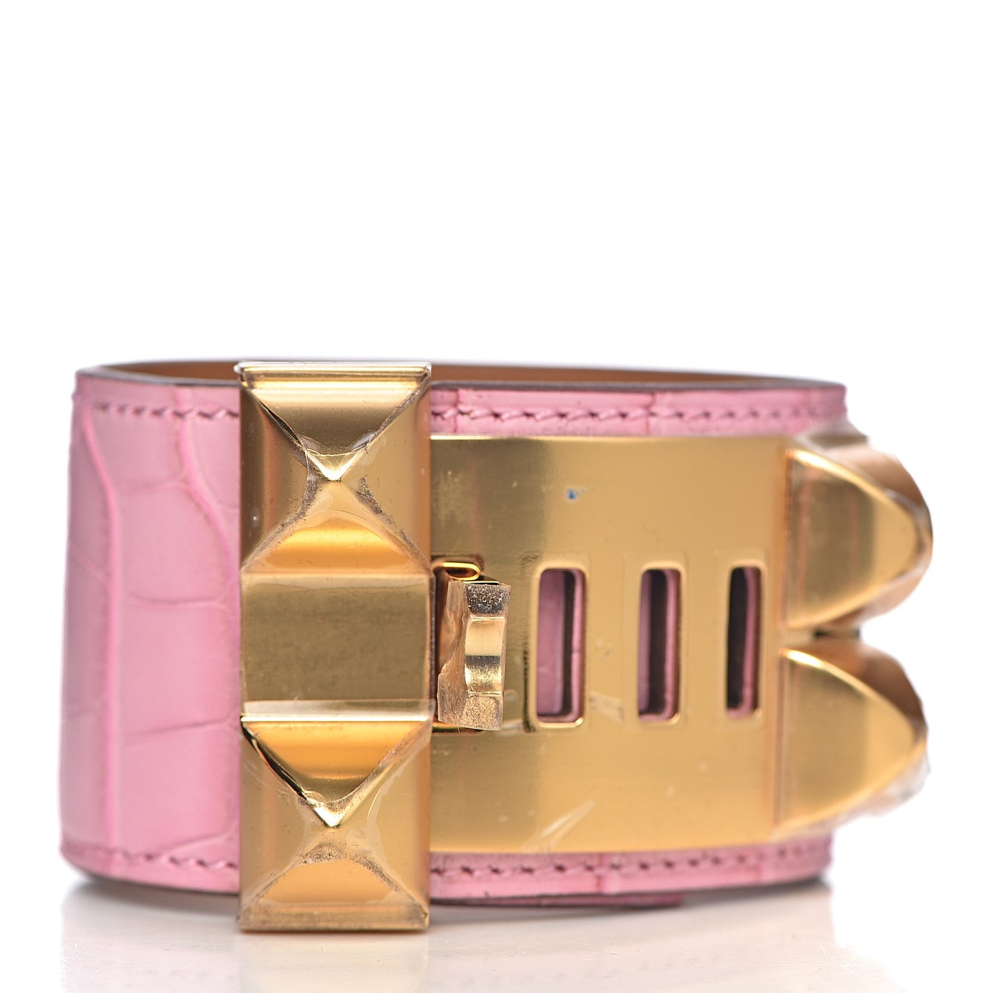 Matte Alligator Collier De Chien CDC Bracelet T2 5P Pink