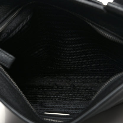 Prada Vitello Daino Flat Messenger Bag Black 5 of 10