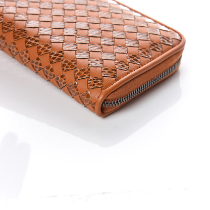 Bottega Veneta Ayers Livrea Intrecciato Zip Around Wallet Brown 10 of 10