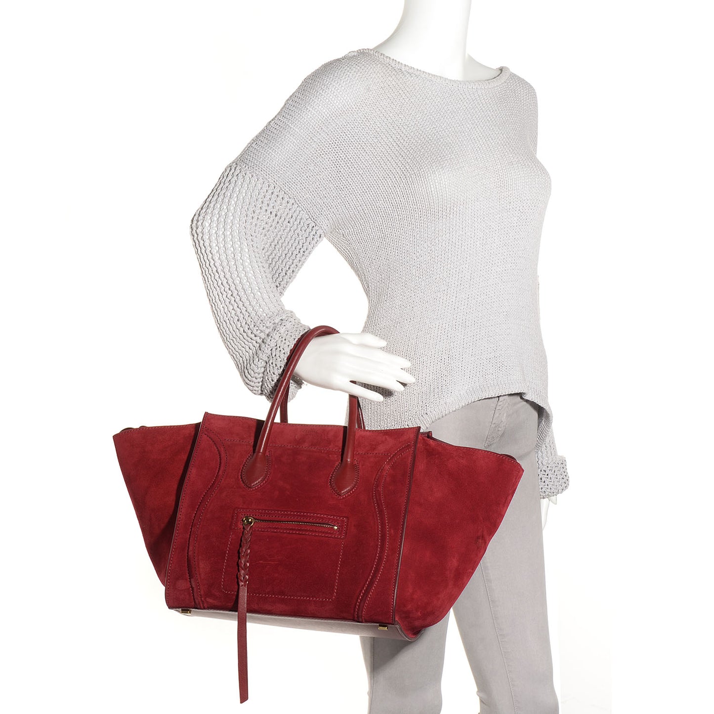 Suede Medium Phantom Luggage Burgundy