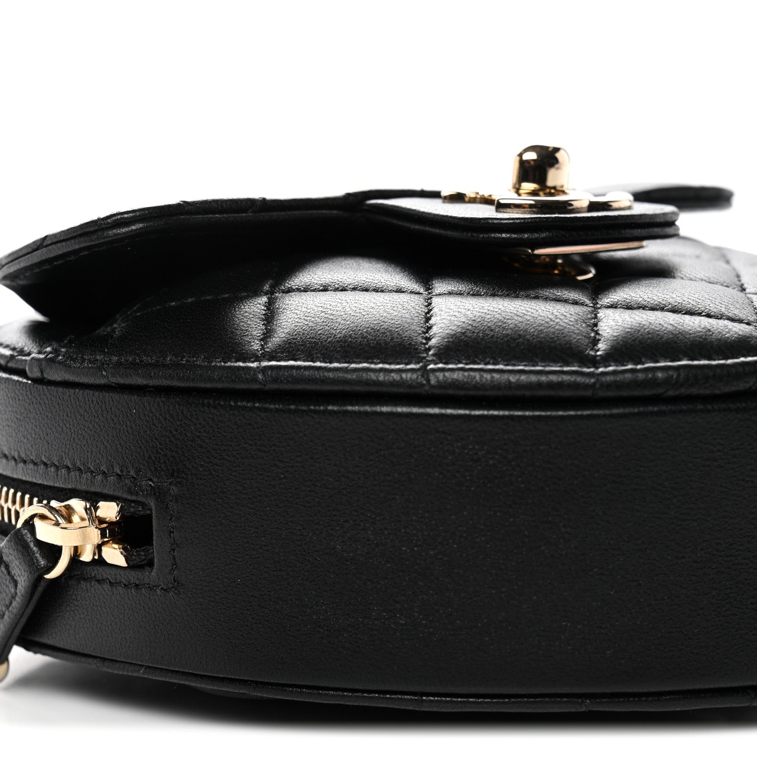 Chanel Lambskin Quilted CC In Love Heart Clutch With Chain Black 9 of 10