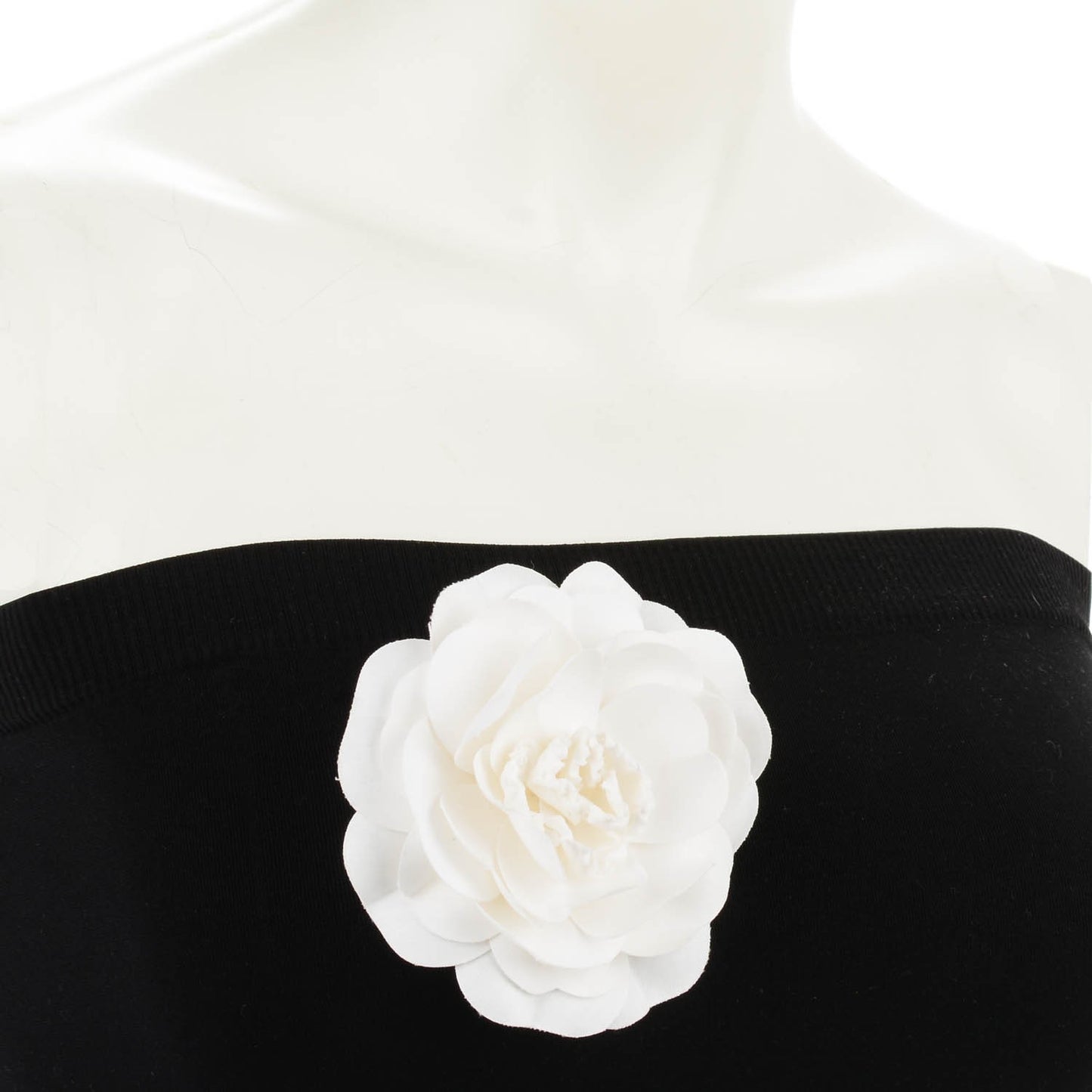 Crepe Satin Camellia Brooch Pin White