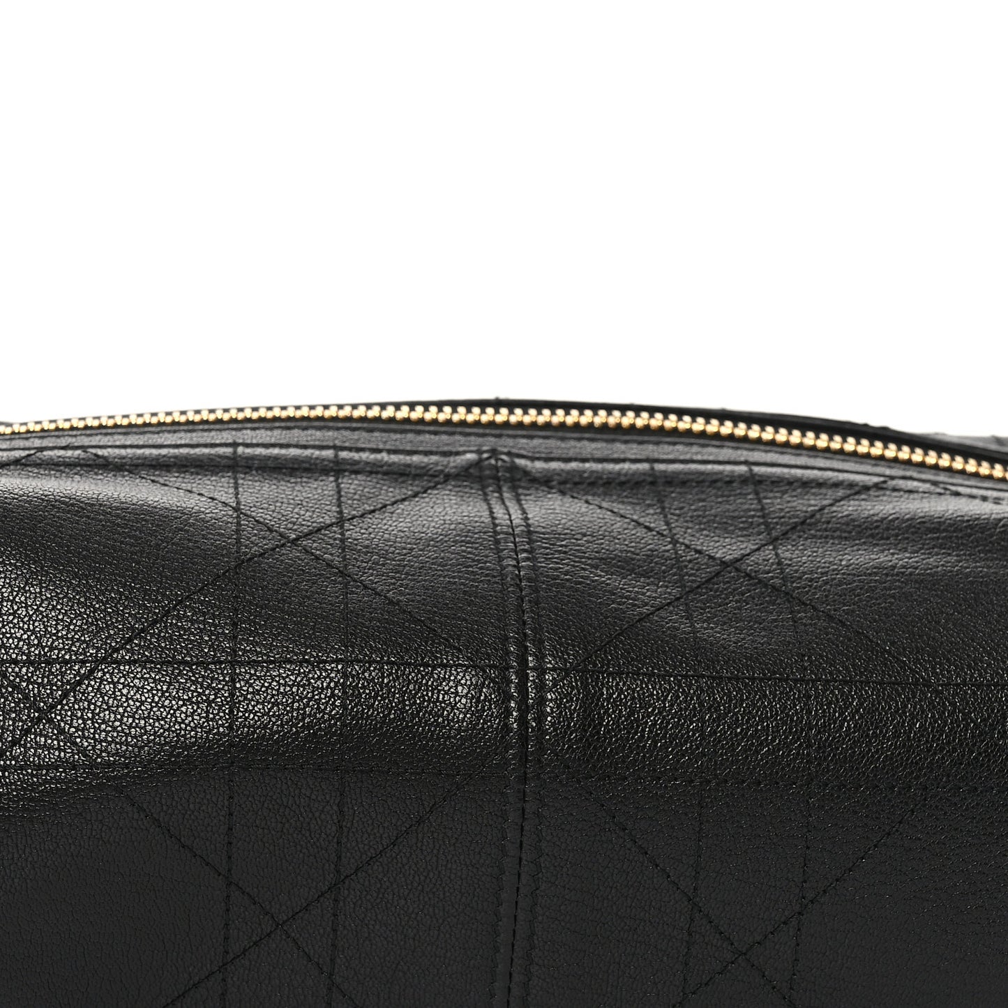 Shiny Grained Calfskin Macrocannage Medium D-Journey Bag Black
